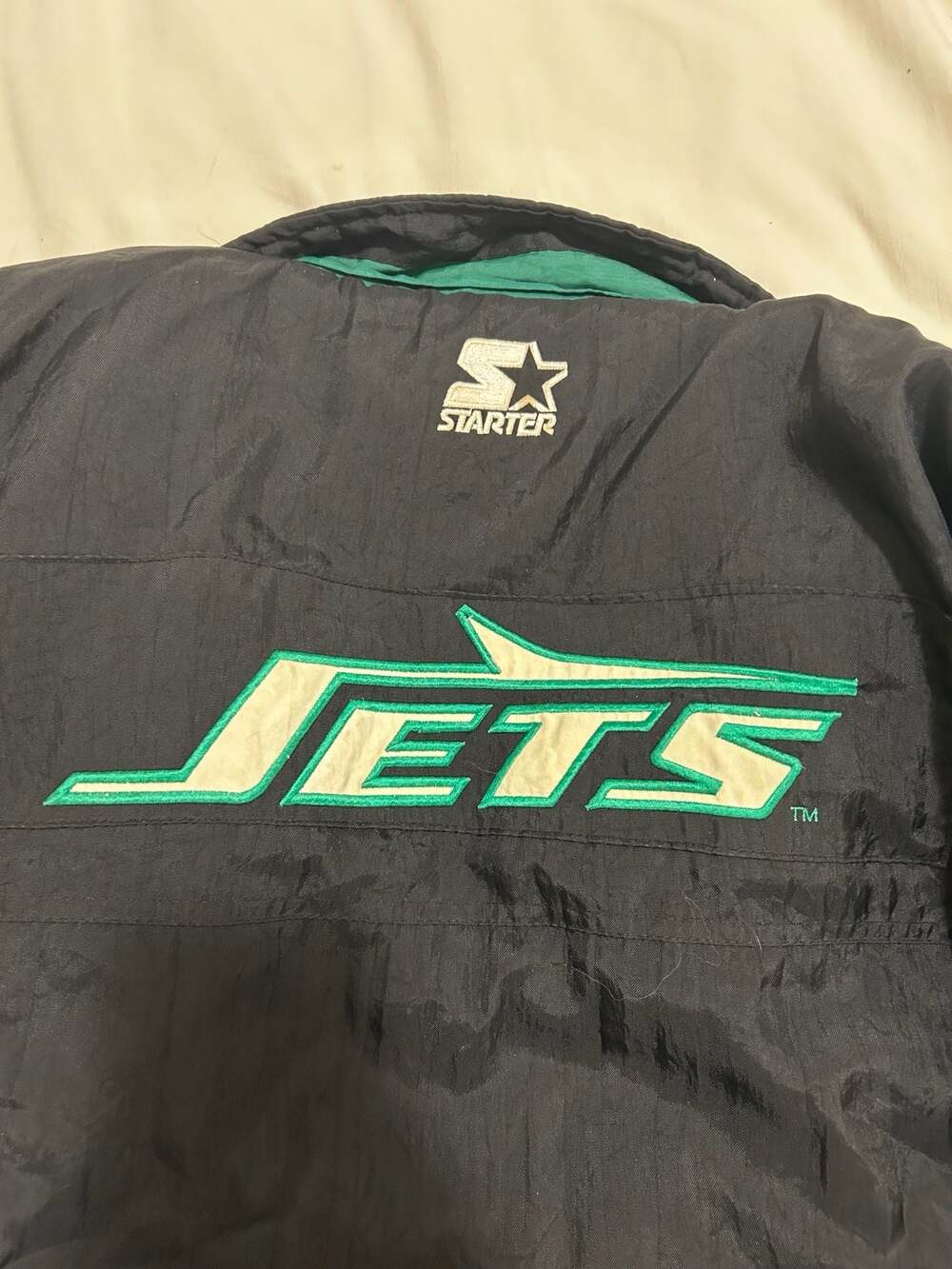 Vintage 1990s New York Jets Starter Pro Line Full-Zip Puffer Jacket